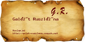 Galát Ruszlána névjegykártya